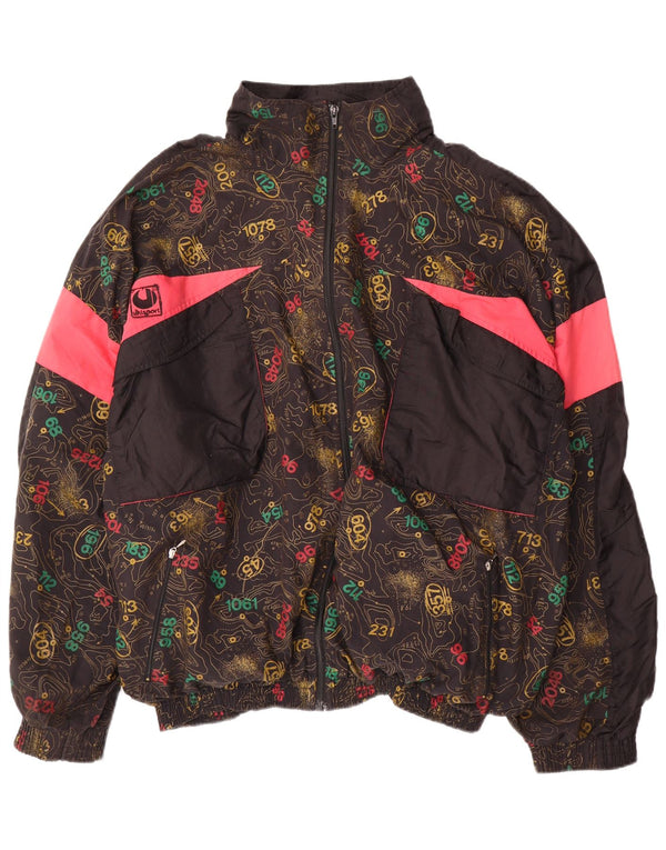 Uhlsport muška grafička trenirka, gornja jakna XL, crni pamuk u blokovima boja