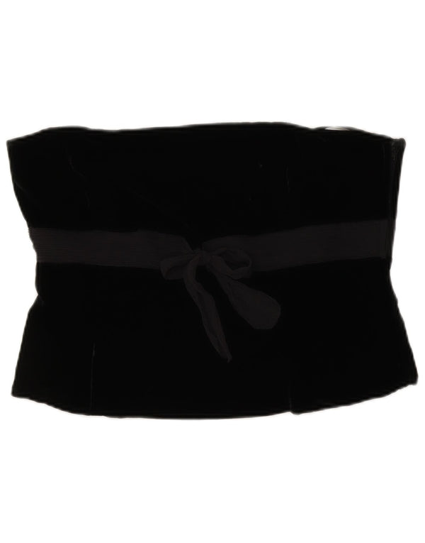 LAURA ASHLEY Ženski gornji dio korzeta od baršuna UK 14 Srednje crna viskoza