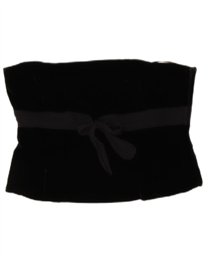 LAURA ASHLEY Ženski gornji dio korzeta od baršuna UK 14 Srednje crna viskoza