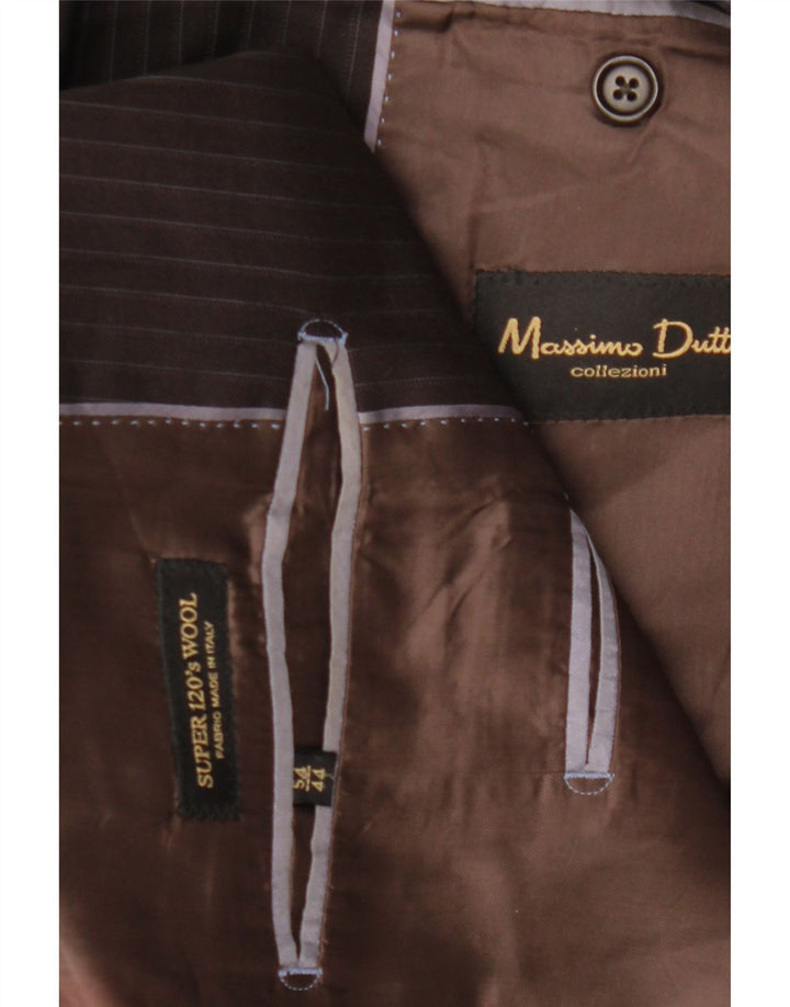 MASSIMO DUTTI Muški sako sa 2 gumba EU 54 XL Smeđa vunena prugasta jakna