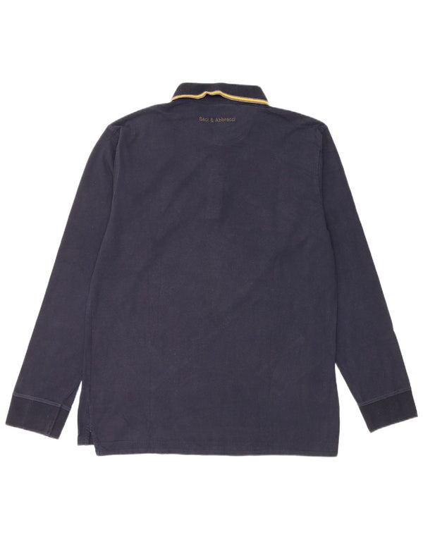 BACI & ABBRACCI muška polo majica dugih rukava 2XL tamnoplavi pamuk na pruge