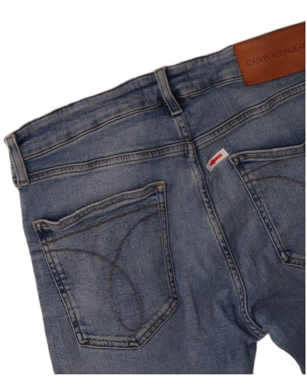 CALVIN KLEIN Ženske uske traperice W32 L32 Plavi pamuk