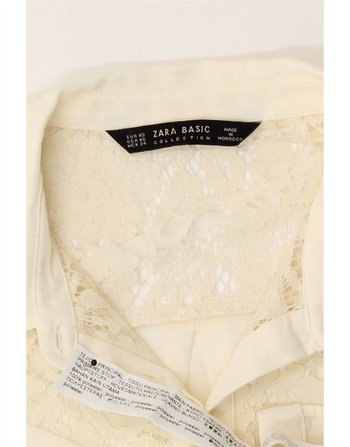 Zara ženska košulja bluza UK 6 XS Off bijeli poliester