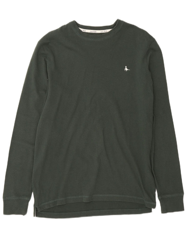 Jack Wills Mens Top Long Sleeve Small Green Cotton
