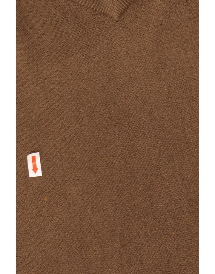 MARKS & SPENCER Muški plavi Harbor džemper s V-izrezom, veliki smeđi