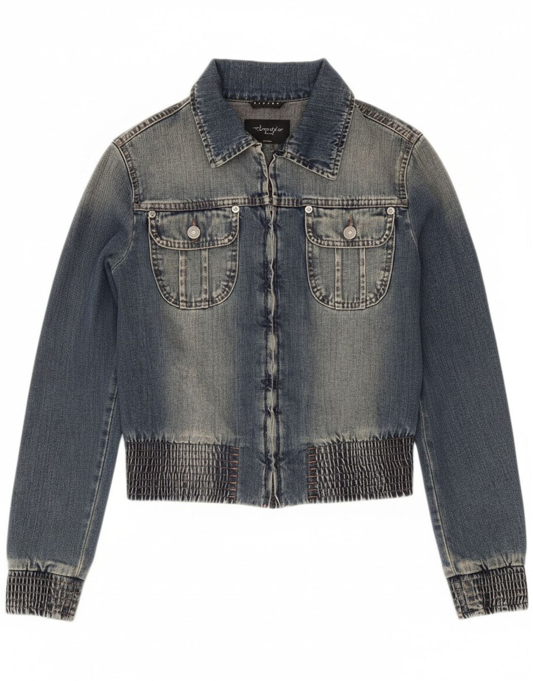 Sisley ženska jakna od kratkog trapera UK 10 Small Blue Cotton