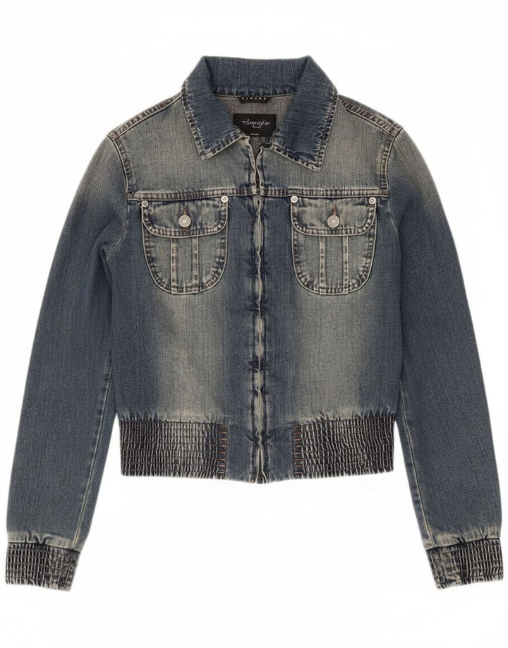 Sisley ženska jakna od kratkog trapera UK 10 Small Blue Cotton