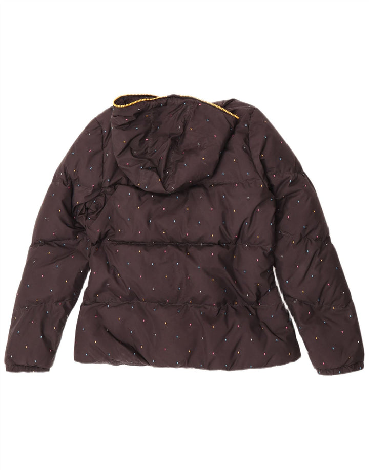 Adidas ženska podstavljena jakna s kapuljačom UK 14 Srednji crni poliester na točkice