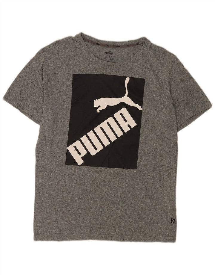 Puma muška majica kratkih rukava s grafičkim motivima, srednje sivi flekasti pamuk