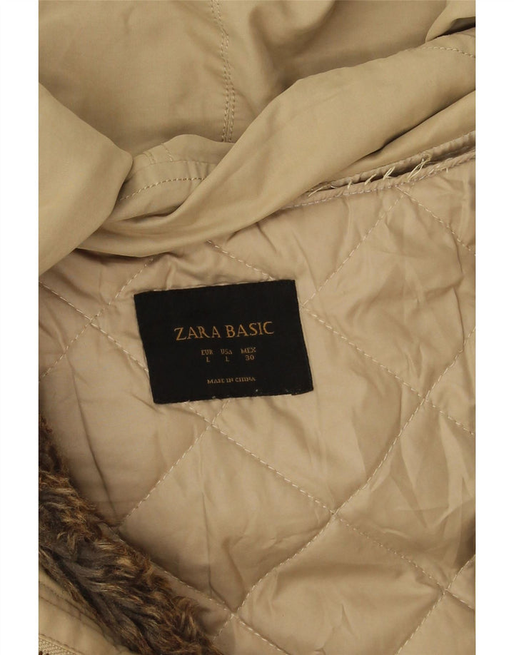 Zara ženska parka jakna s kapuljačom UK 16 Large Beige