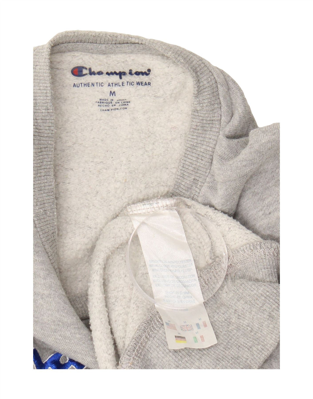 CHAMPION Womens Graphic Sweatshirt Jumper UK 12 Medium Grey Cotton Vintage Champion and Second-Hand Champion from Messina Hembry 