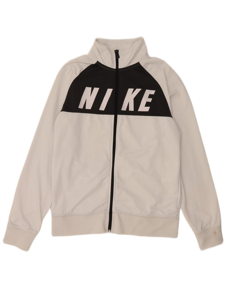 NIKE muška grafička trenirka, gornja jakna srednje bijele boje, poliester