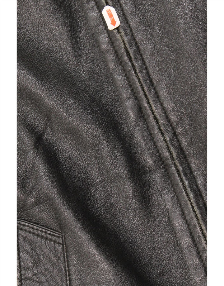 Vintage muška kožna jakna IT 50 XL crna koža