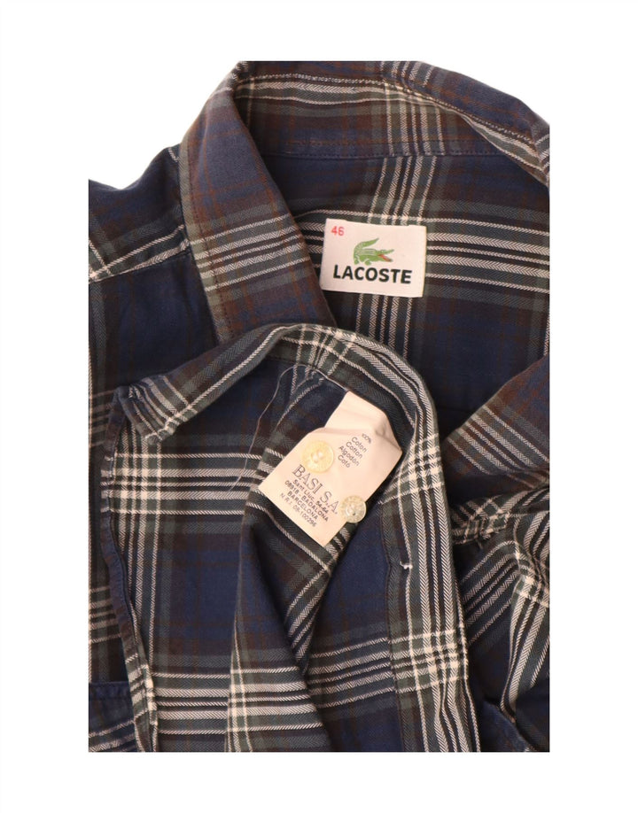 Lacoste muška košulja veličina 46 2XL tamnoplavi karirani pamuk
