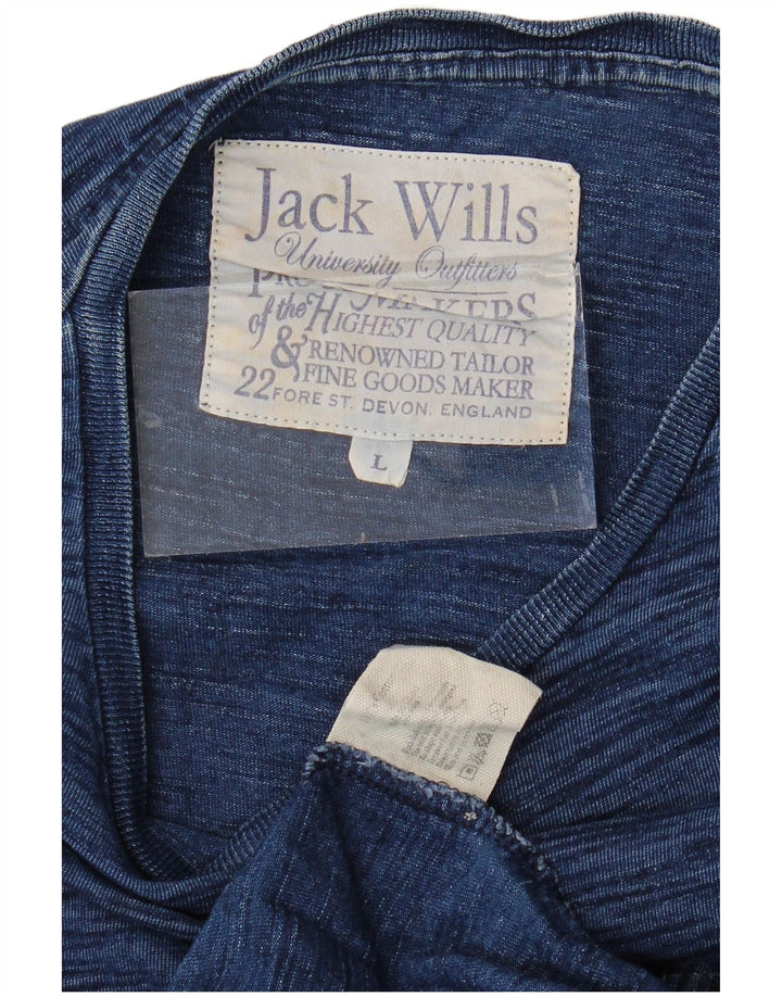JACK WILLS Muška majica dugih rukava, veliki tamnoplavi flekasti pamuk