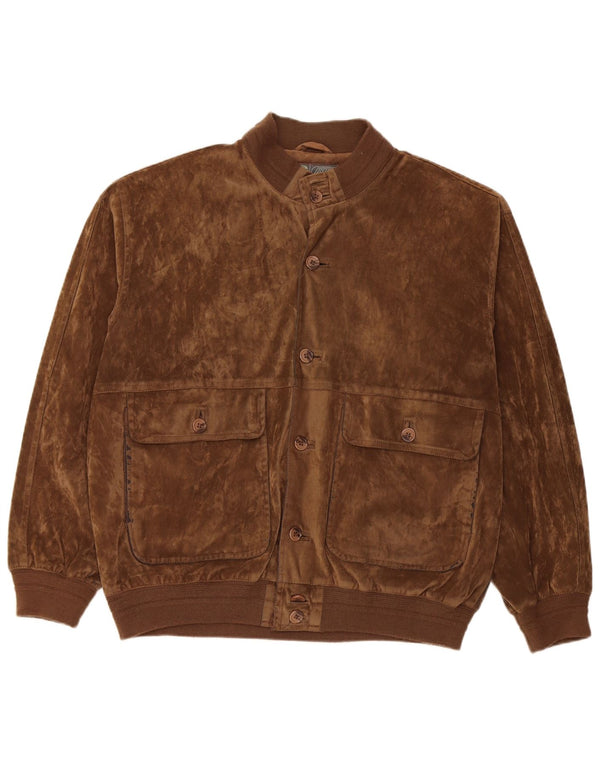 Vintage muška bomber jakna od velura IT 52 XL smeđa svila