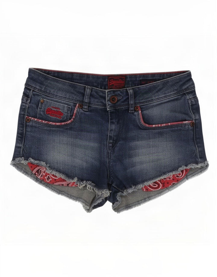 Superdry ženske traper vruće hlačice srednje veličine W28 plave