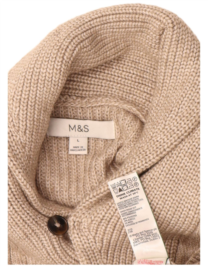 Marks & Spencer muški kardigan pulover veliki bež poliester