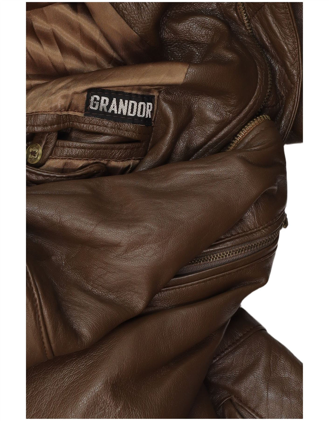 VINTAGE muški kožni kaput UK 38 Srednje smeđa