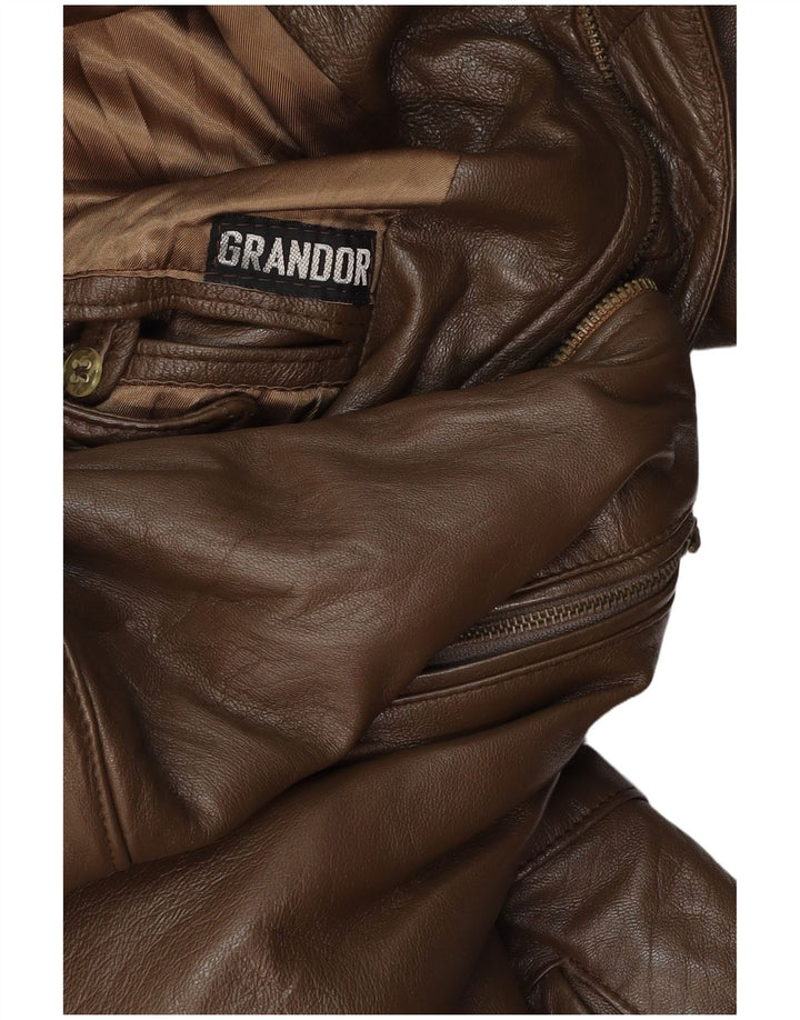 VINTAGE muški kožni kaput UK 38 Srednje smeđa