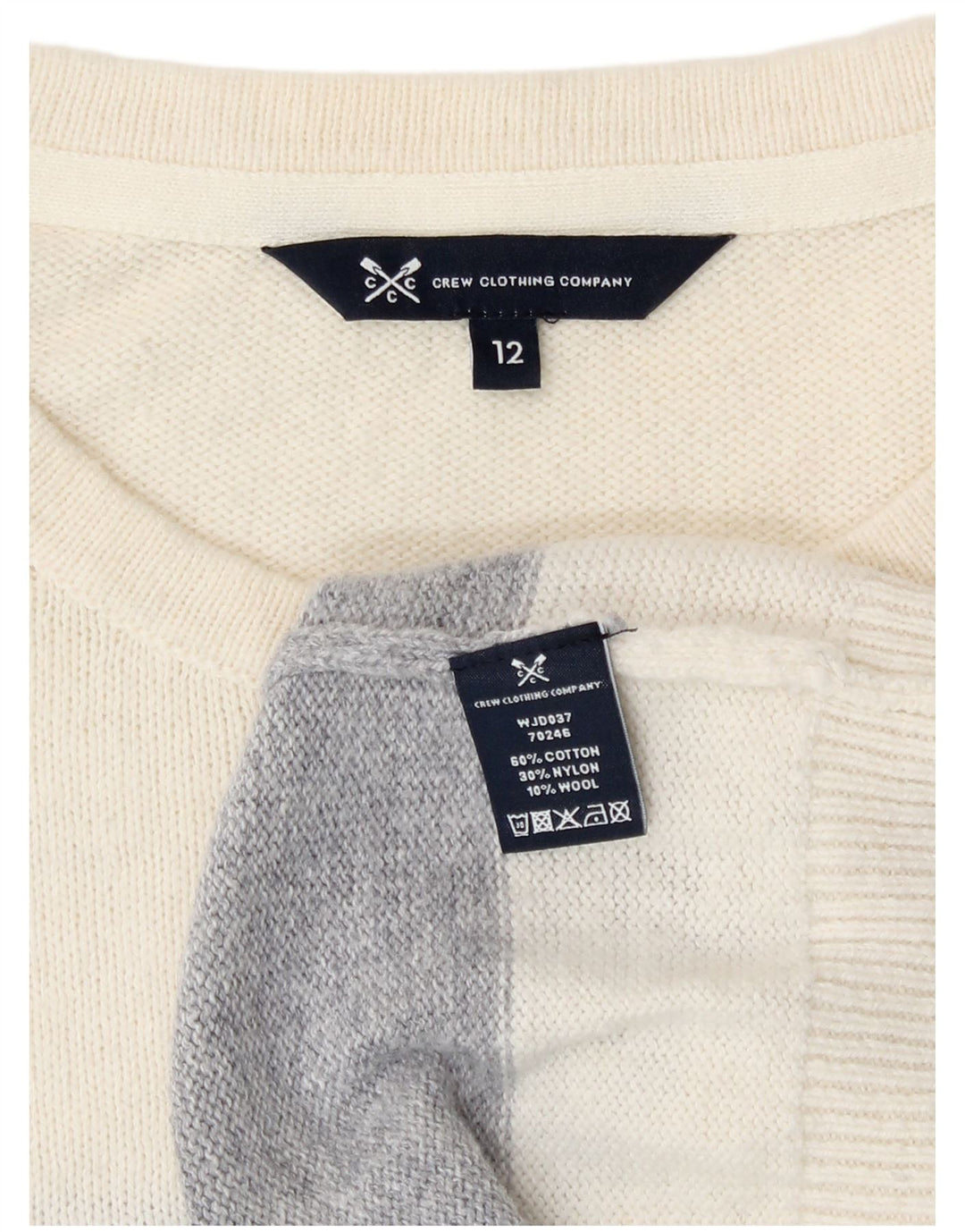 Crew Clothing Ženski pulover s okruglim izrezom UK 12 srednje bijele boje