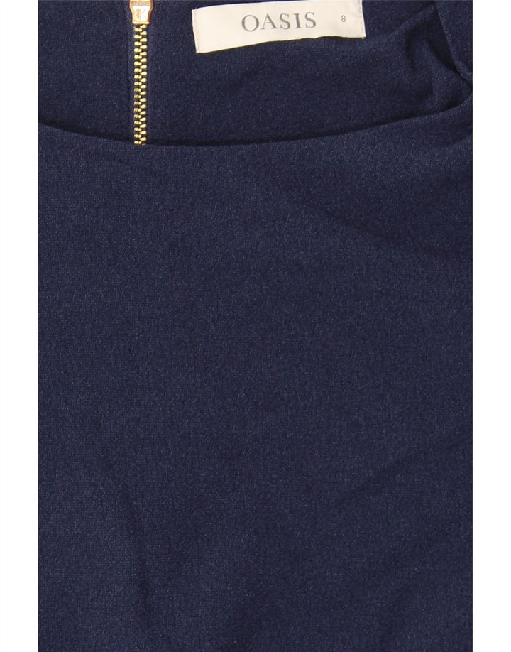 OASIS Womens Top Long Sleeve UK 8 Small  Navy Blue Polyester Vintage Oasis and Second-Hand Oasis from Messina Hembry 