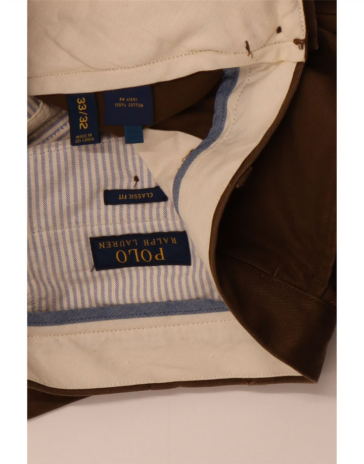 POLO RALPH LAUREN Muške ravne chino hlače klasičnog kroja W33 L32 Smeđe
