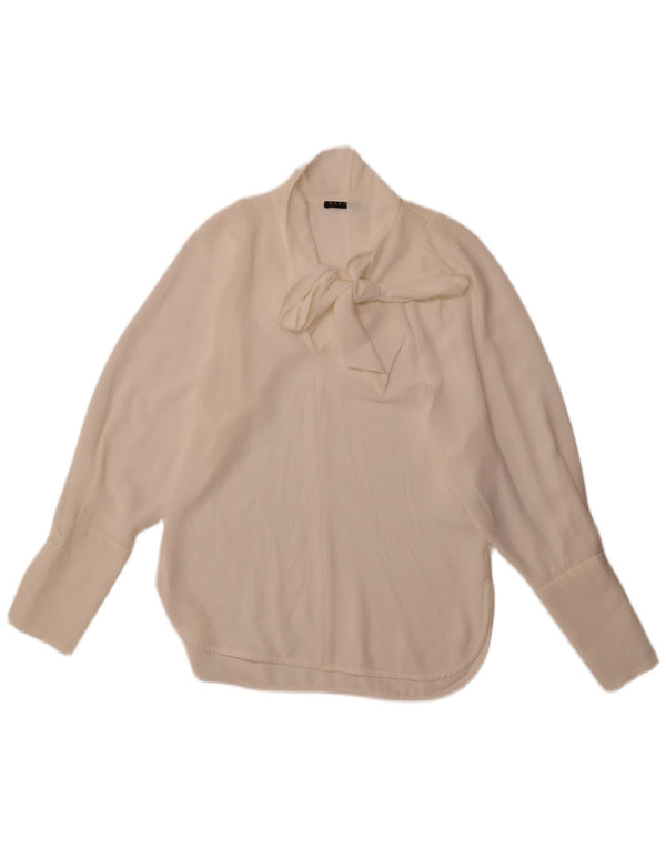 Sisley Ženska široka bluza na kravatu UK 6 XS od bijelog poliestera