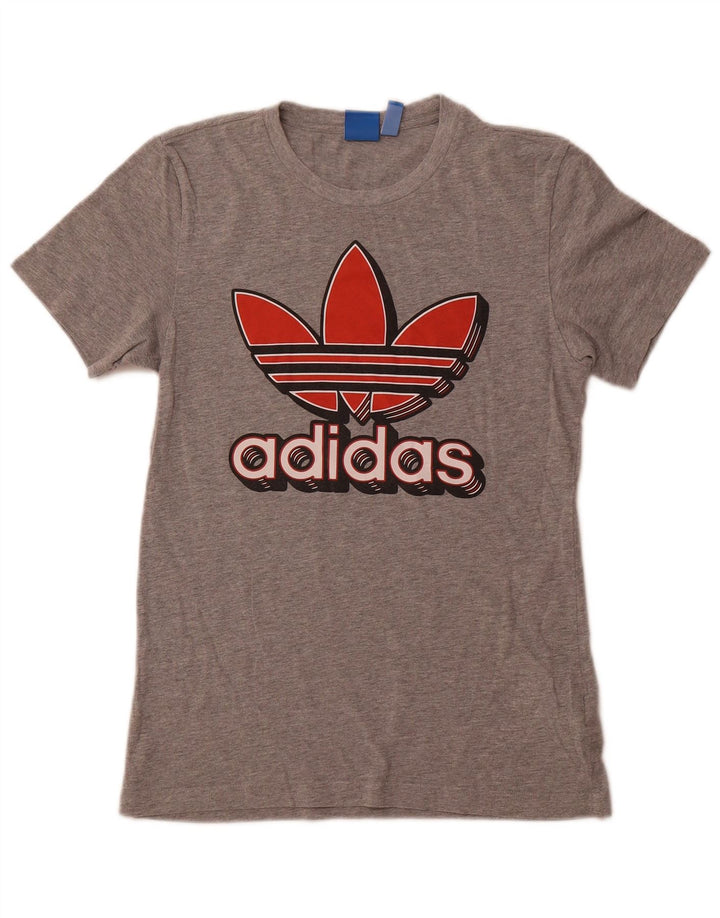 ADIDAS Ženska majica kratkih rukava s grafičkim motivima UK 10 Small Grey Flected Cotton