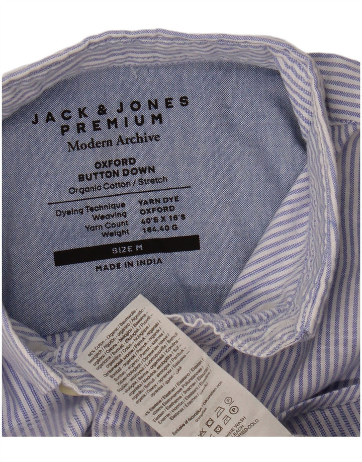 Jack & Jones muška Oxford košulja srednje plave pamučne pruge