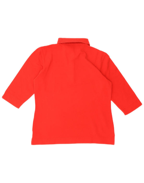 Tommy Hilfiger ženska polo majica 3/4 rukava UK 10 mala crvena pamuk