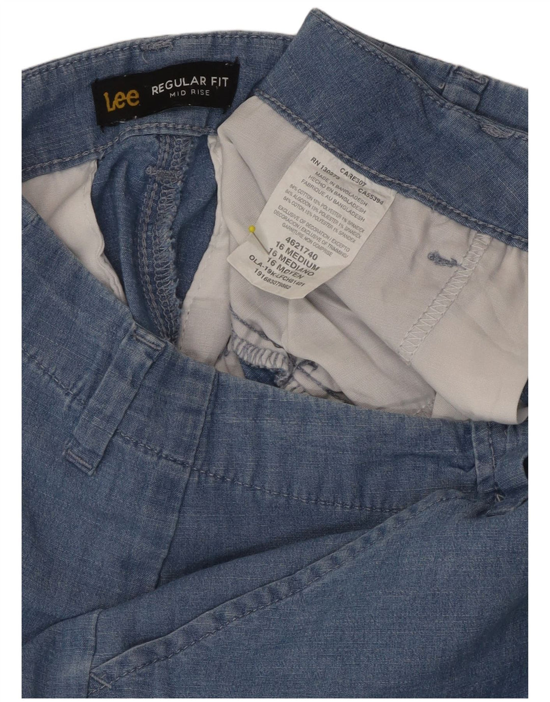 LEE Ženske ležerne kratke hlače srednjeg kroja srednjeg kroja US 16 2XL W36 plavi pamuk