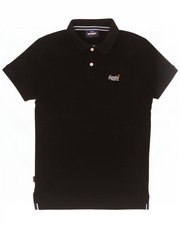 Superdry muška polo majica Srednje crni pamuk