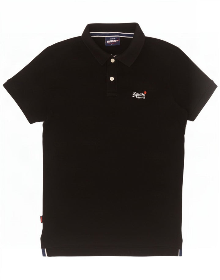 Superdry muška polo majica Srednje crni pamuk