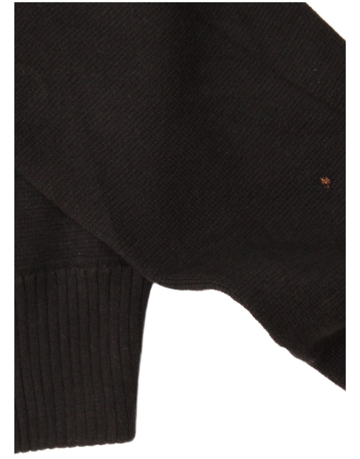 ARMANI JEANS Ženski džemper kardigan UK 12 Srednji crni pamuk