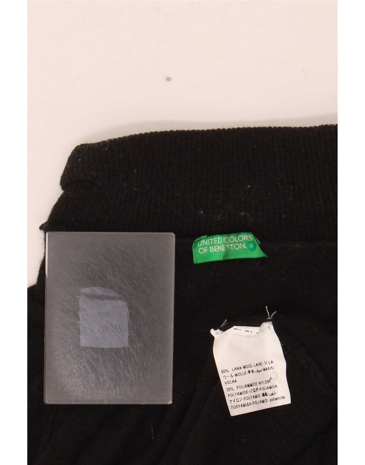 Benetton ženski pulover s rol izrezom UK 10 Mala crna vunena