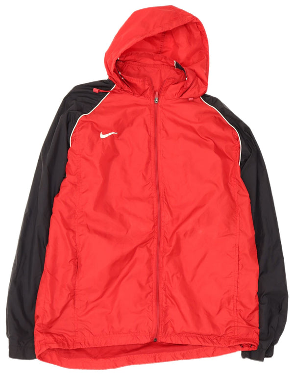Nike Muška kišna jakna s kapuljačom UK 42/44 Large Red Colourblock najlon