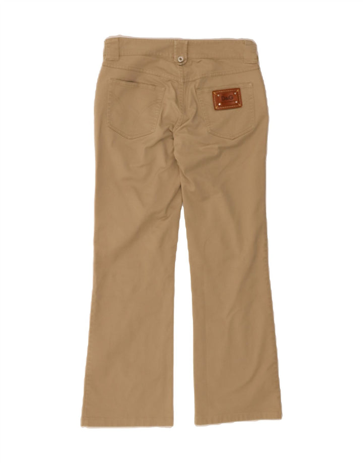 DOLCE & GABBANA Womens Bootcut Casual Trousers W27 L27 Beige Cotton Vintage Dolce & Gabbana and Second-Hand Dolce & Gabbana from Messina Hembry 