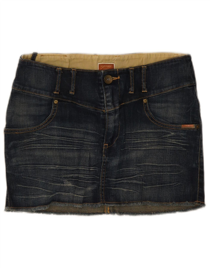 SUPERDRY ženska mini traper suknja W30 srednje plavi pamuk