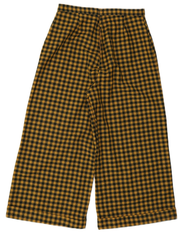 Vintage ženske kapri hlače visokog struka W28 L22 Žuti gingham