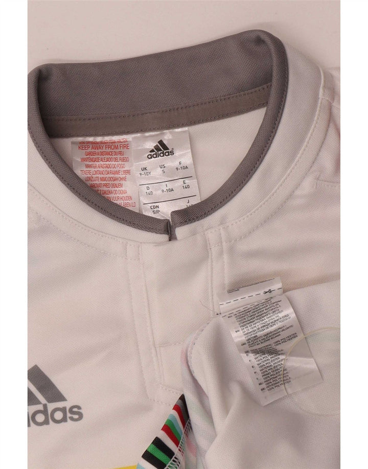 Majica s kratkim rukavima Adidas za dječake, 9-10 godina, bijeli poliester