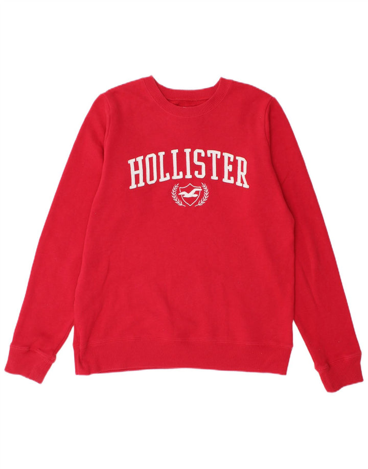 HOLLISTER Mens Graphic Sweatshirt Jumper Small Red Cotton