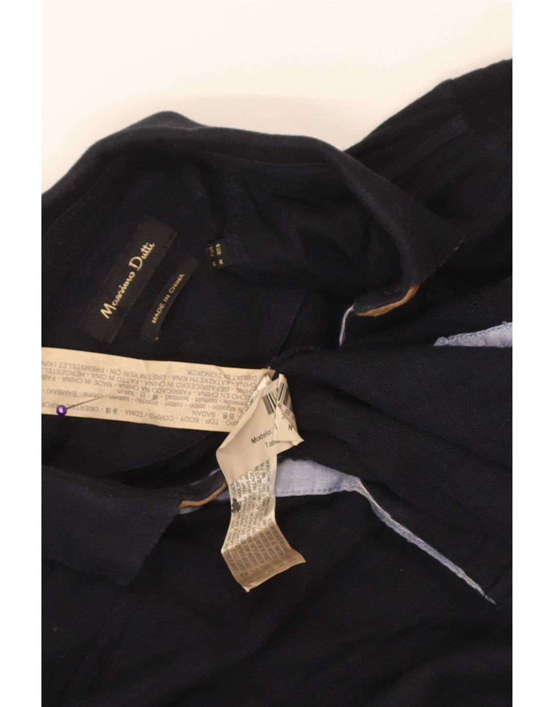 Massimo Dutti muška polo majica dugih rukava Srednje tamnoplavi pamuk