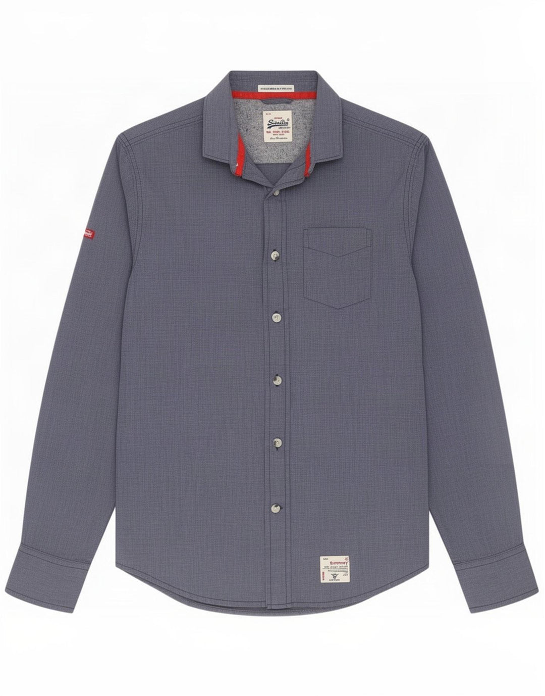 Superdry muška košulja Medium Blue Cotton