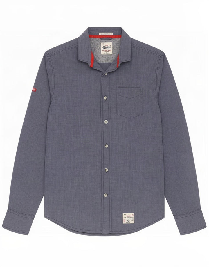 Superdry muška košulja Medium Blue Cotton