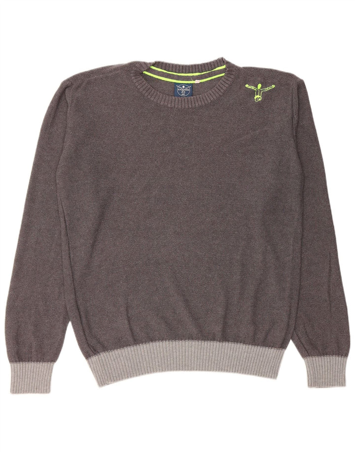 CHIEMSEE Muški džemper s okruglim izrezom, srednje sivi pamuk u blokovima boja