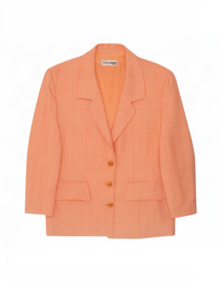 Pierre Cardin Ženska jakna sa 3 gumba UK 14 Large Pink Houndstooth