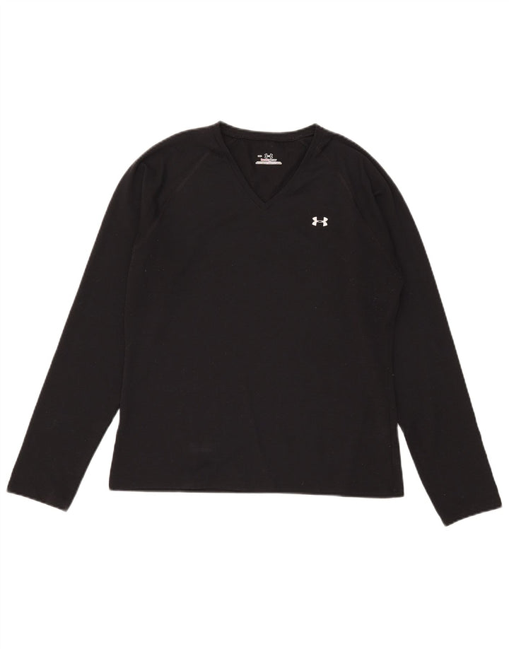 Ženska majica Under Armour dugih rukava UK 12 Srednji crni poliester