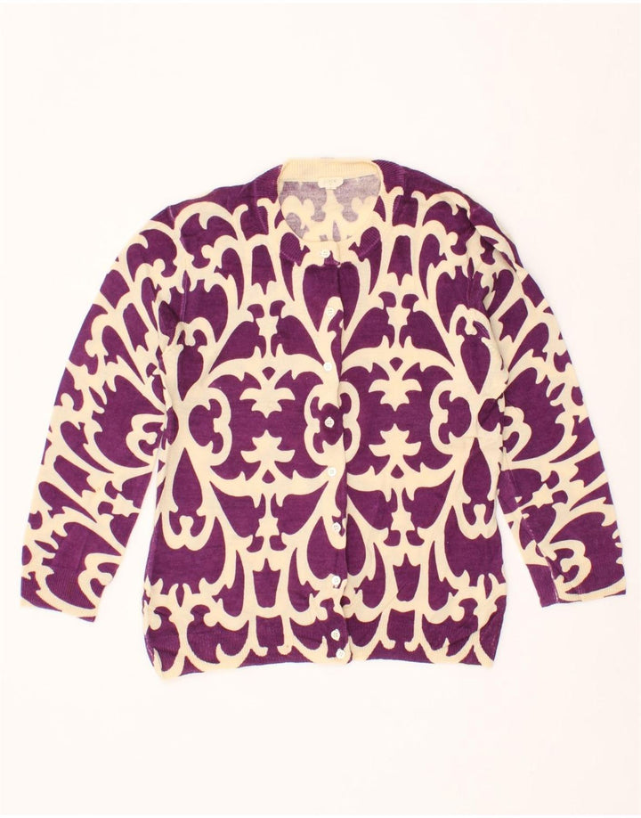 J. CREW Womens Abstract Pattern Cardigan Sweater UK 10 Small Purple Vintage J. Crew and Second-Hand J. Crew from Messina Hembry 