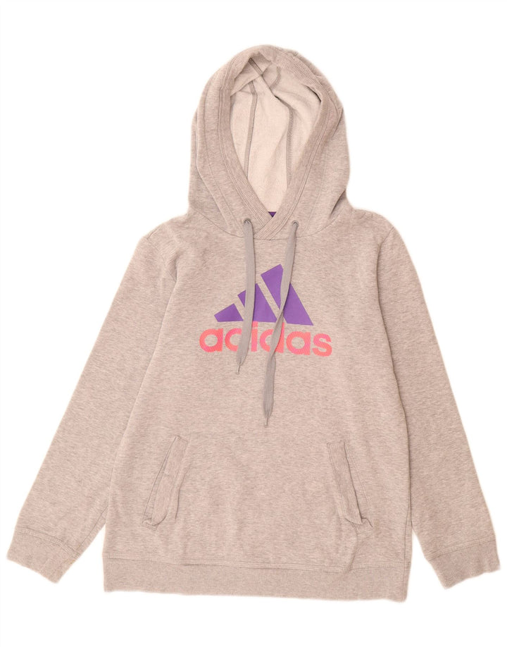 Ženska majica s kapuljačom Adidas UK 12 Srednje siva